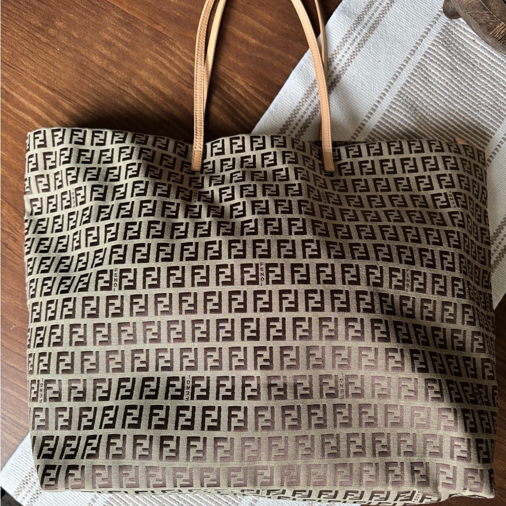 Fendi Signature Brown and Tan Tote